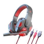 Gaming Headset mit LED-Lichtern, Komfortpolstern, Geräuschunterdrückendem Mikrofon, On-ear Kopfhörer