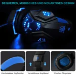Gaming Headset mit LED-Lichtern, Komfortpolstern, Geräuschunterdrückendem Mikrofon, On-ear Kopfhörer – Bild 12