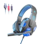 Gaming Headset mit LED-Lichtern, Komfortpolstern, Geräuschunterdrückendem Mikrofon, On-ear Kopfhörer – Bild 2