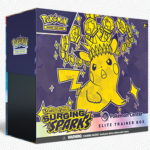 Pokemon Surging Sparks Elite Trainer Box mit Boosterpacks und Zubehör aus der Pokémon TCG Serie
