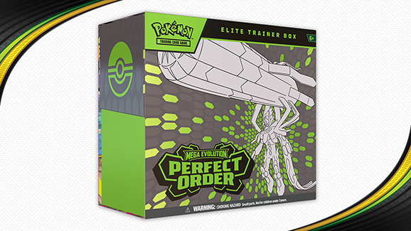 Pokemon Perfect Order Elite Trainer Box mit Boosterpacks und Zubehör aus dem Pokémon Trading Card Game