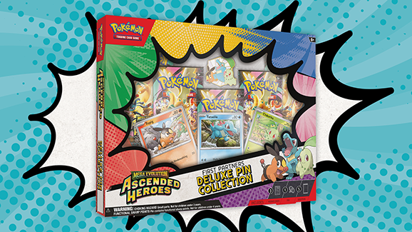 Pokemon First Partner Deluxe Pin Collection mit Boosterpacks, Promokarten und Pins aus dem Pokémon Trading Card Game