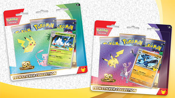 Pokémon 30th Celebration Tech Sticker Collection Englisch mit Lucario und Alolan Exeggutor